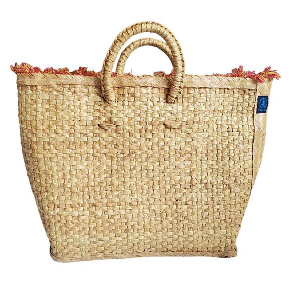 Volcom Handbags - Y2k Volcom Straw Beach Bag Floral Lining Woven